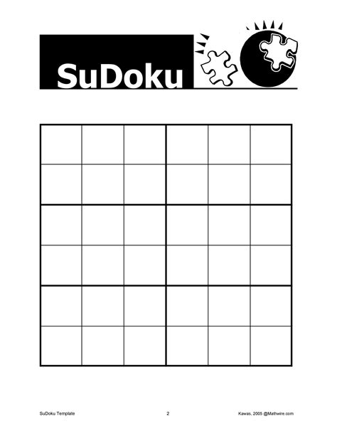 Blank Sudoku Grid Printable